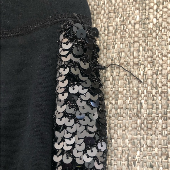 INC INTERNATIONAL CONCEPT BLACK EMBELLISHED SEQUIN DETAIL SPANDEX LEGGING - Picture 7 of 10